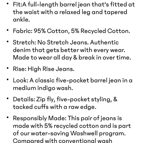 Gap High Rise Cuffed Barrel Medium Wash 12 31 Blue Denim Women's Jeans - Picture 7 of 8